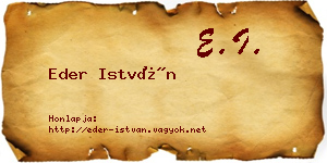 Eder István névjegykártya